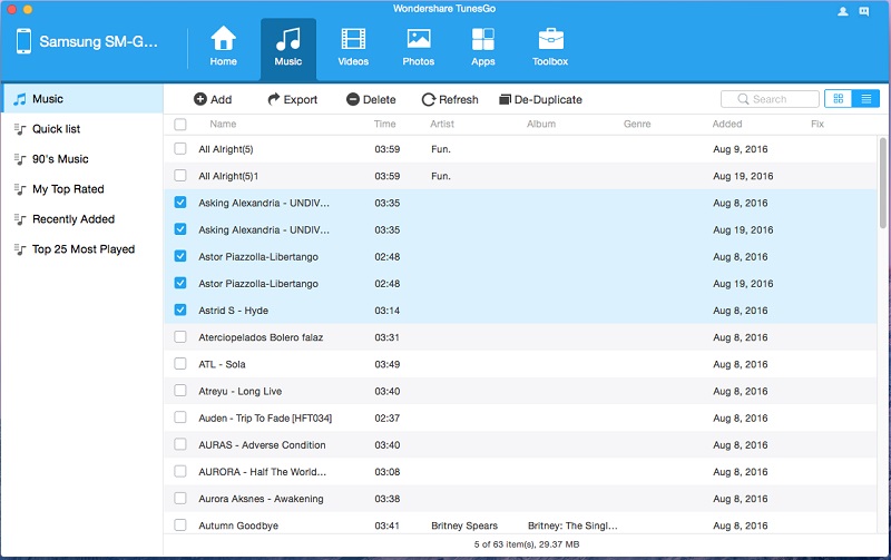 Transfer Android Music on Mac